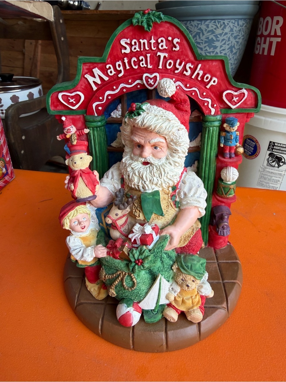 Holiday Santa Figurine – Red & Green Decorative Accent
